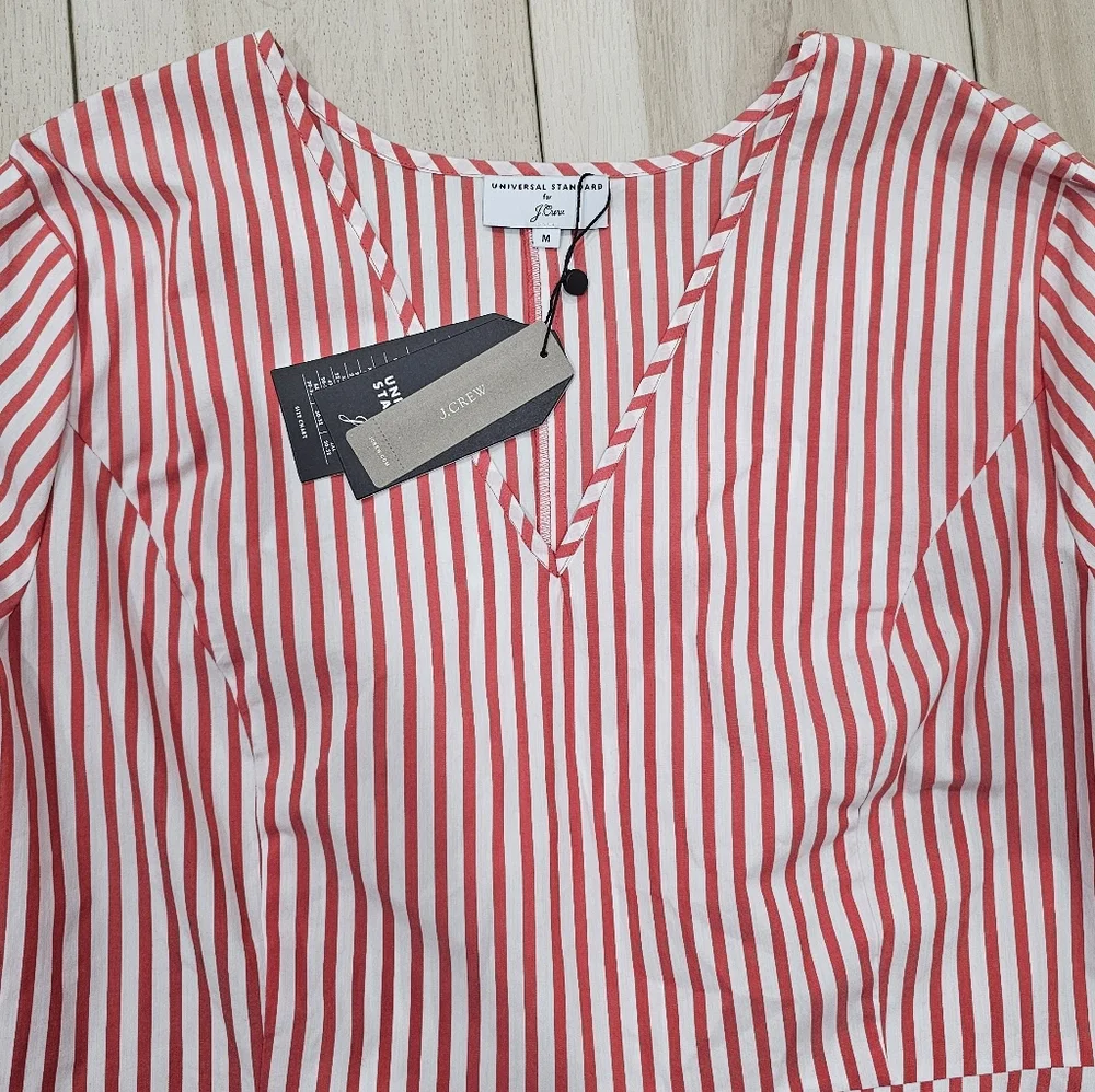 J. Crew x Universal Standart Poplin Striped Shirt Tie Cuffs